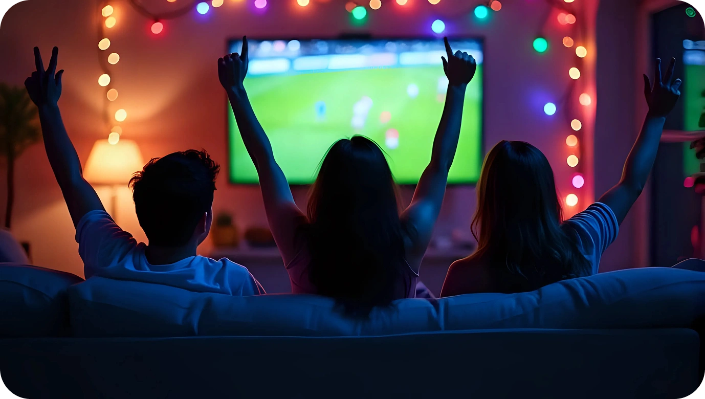 People watching TV with streaming apps